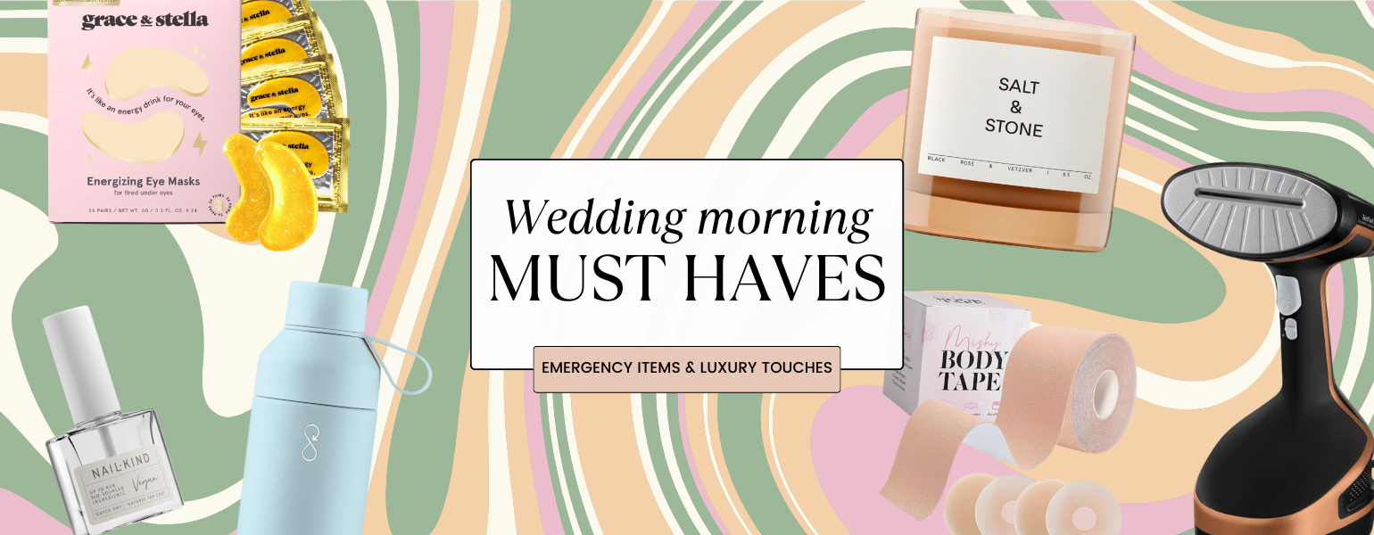 Discover essential wedding morning must-haves! From clothes steamers to spot patches, this comprehensive checklist ensures you're ready for your special day stress-free. Expert tips from a seasoned bridal industry professional included!